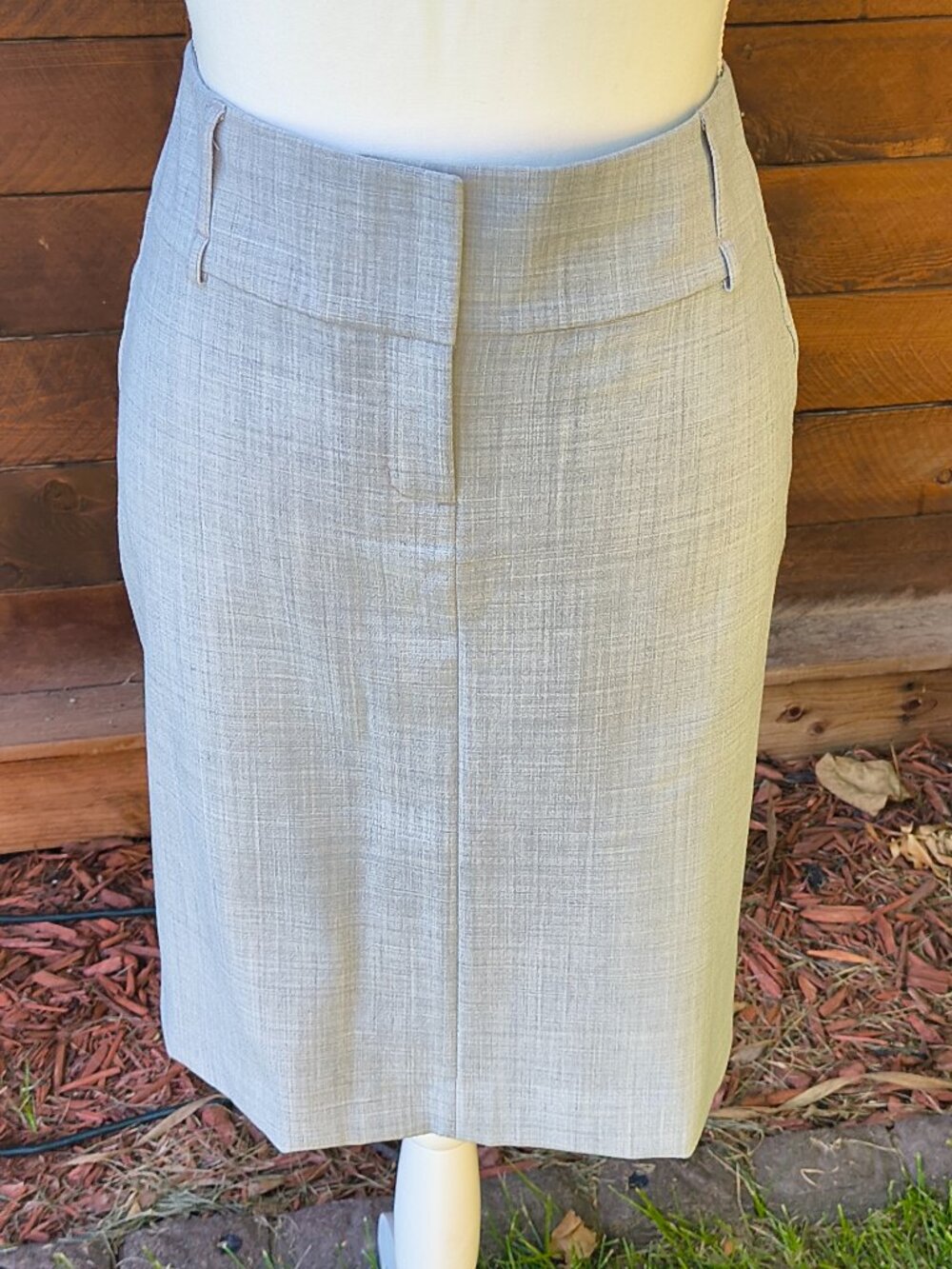Express Light Gray Pencil Skirt | Size 6 | Animal Print Lining